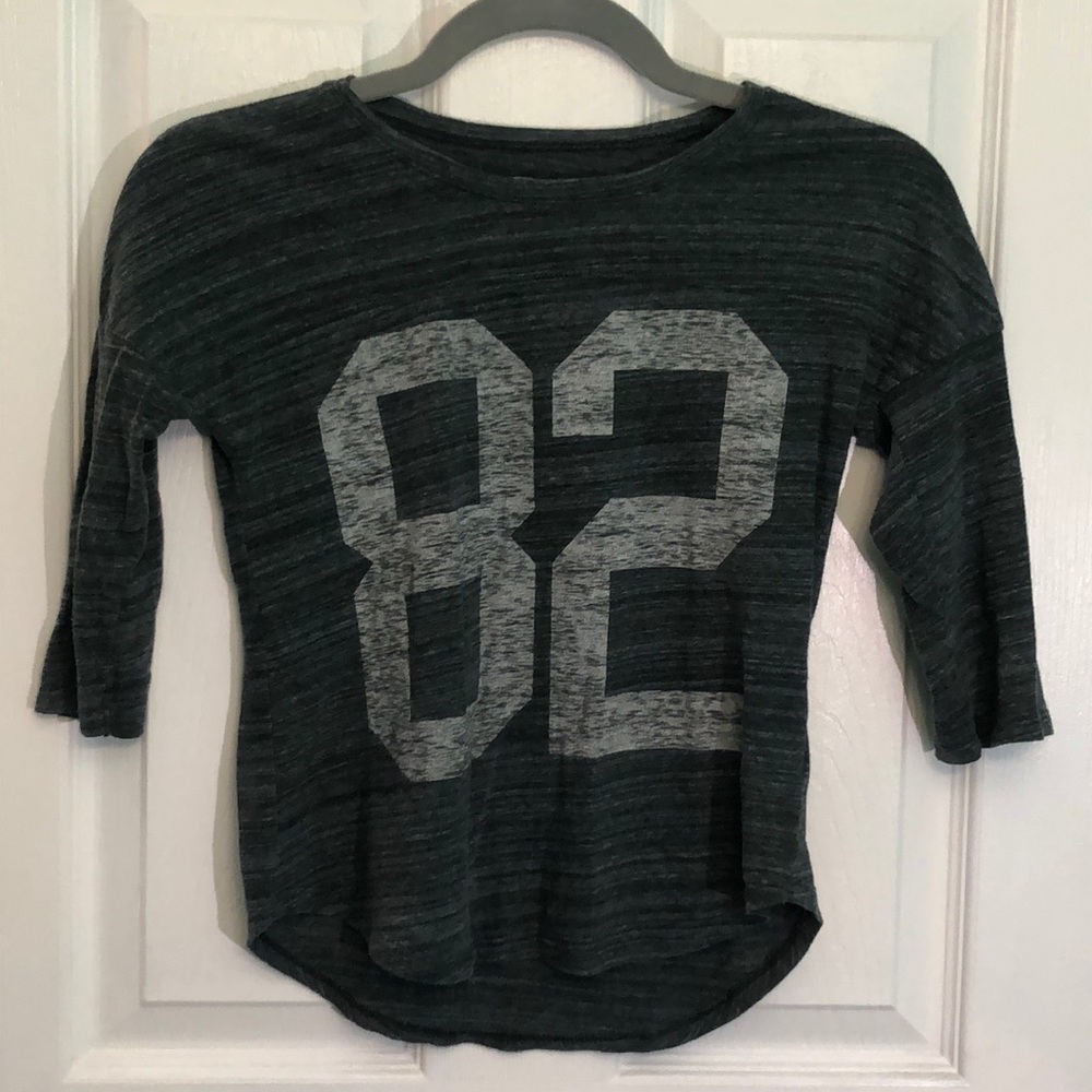 Gray Number Long Sleeve Tee